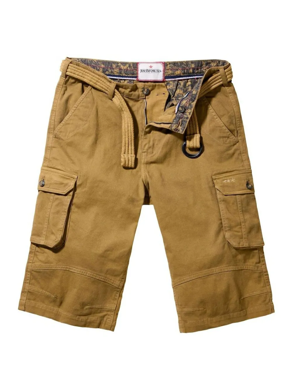 Hot Joe Browns Brown Multi Pocket Cargo Shorts