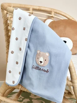 Jojo Maman Bébé Christmas Jersey Shawl Bear Cub