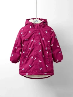 Sale Jojo Maman Bébé Lined Parka Berry Butterfly