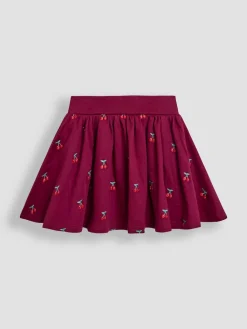 Jojo Maman Bébé Berry Red Cherry Embroidered Sweatshirt & Skirt Set^ Shorts & Skirts