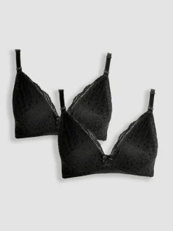 Jojo Maman Bébé Black 2 Pack Lace Bras^Women Bras