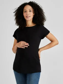 Jojo Maman Bébé Black Boyfriend Maternity Cotton T-Shirt^Women Loungewear