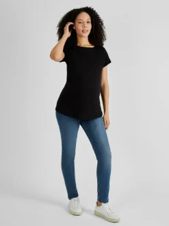 Jojo Maman Bébé Black Boyfriend Maternity Cotton T-Shirt^Women Loungewear