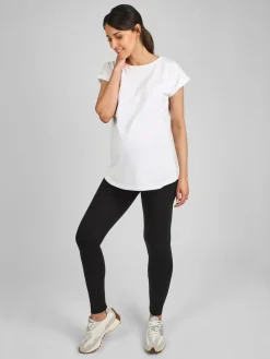 Jojo Maman Bébé Black Cotton Rich Jersey Maternity Leggings^Women Loungewear