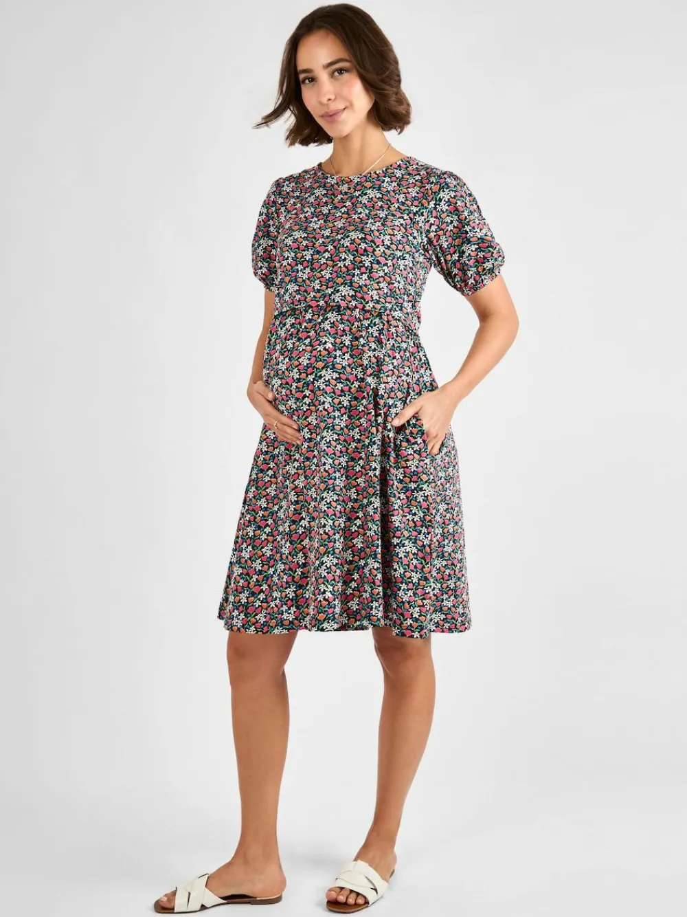 Jojo Maman Bébé Black Double Layer Maternity & Nursing Jersey Dress^Women Dresses