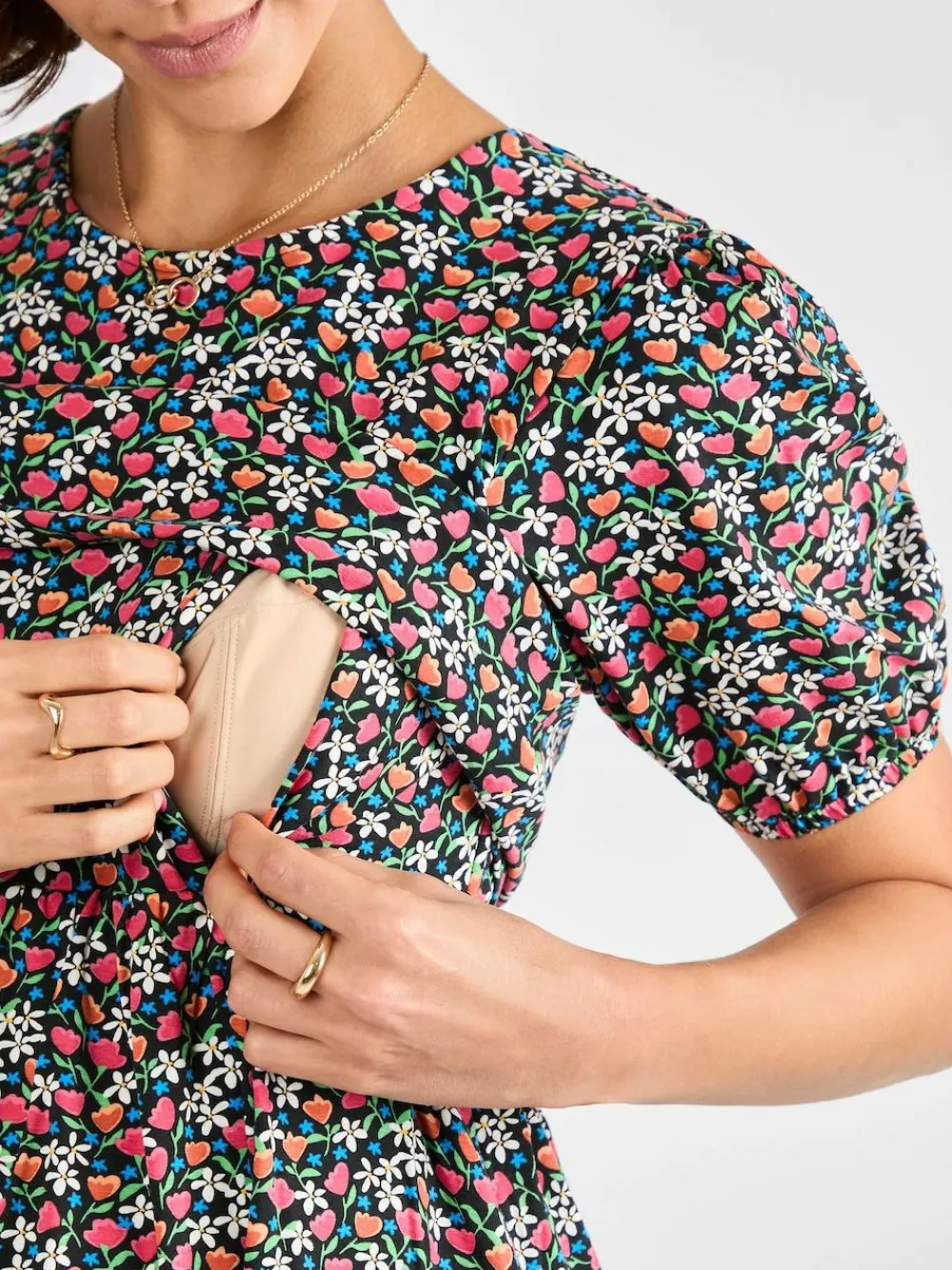 Jojo Maman Bébé Black Double Layer Maternity & Nursing Jersey Dress^Women Dresses