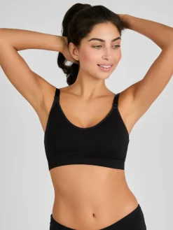 New Jojo Maman Bébé Emma Jane Padded Seamless Maternity & Nursing Bra Black