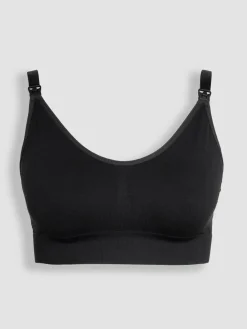 New Jojo Maman Bébé Emma Jane Padded Seamless Maternity & Nursing Bra Black
