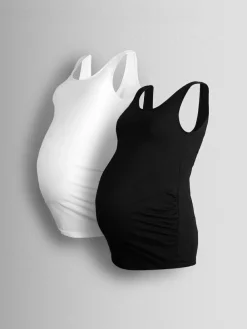 Jojo Maman Bébé Black 2-Pack Maternity Vests^Women Loungewear