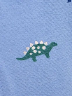 Outlet Jojo Maman Bébé Blue & Cream Dino 2-Pack Short Sleeve Bodysuits