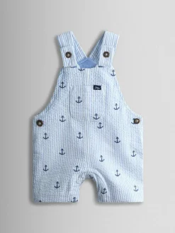 Hot Jojo Maman Bébé Blue Anchor Embroidered Dungarees