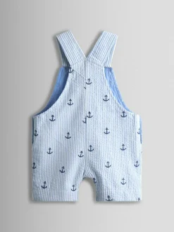 Hot Jojo Maman Bébé Blue Anchor Embroidered Dungarees