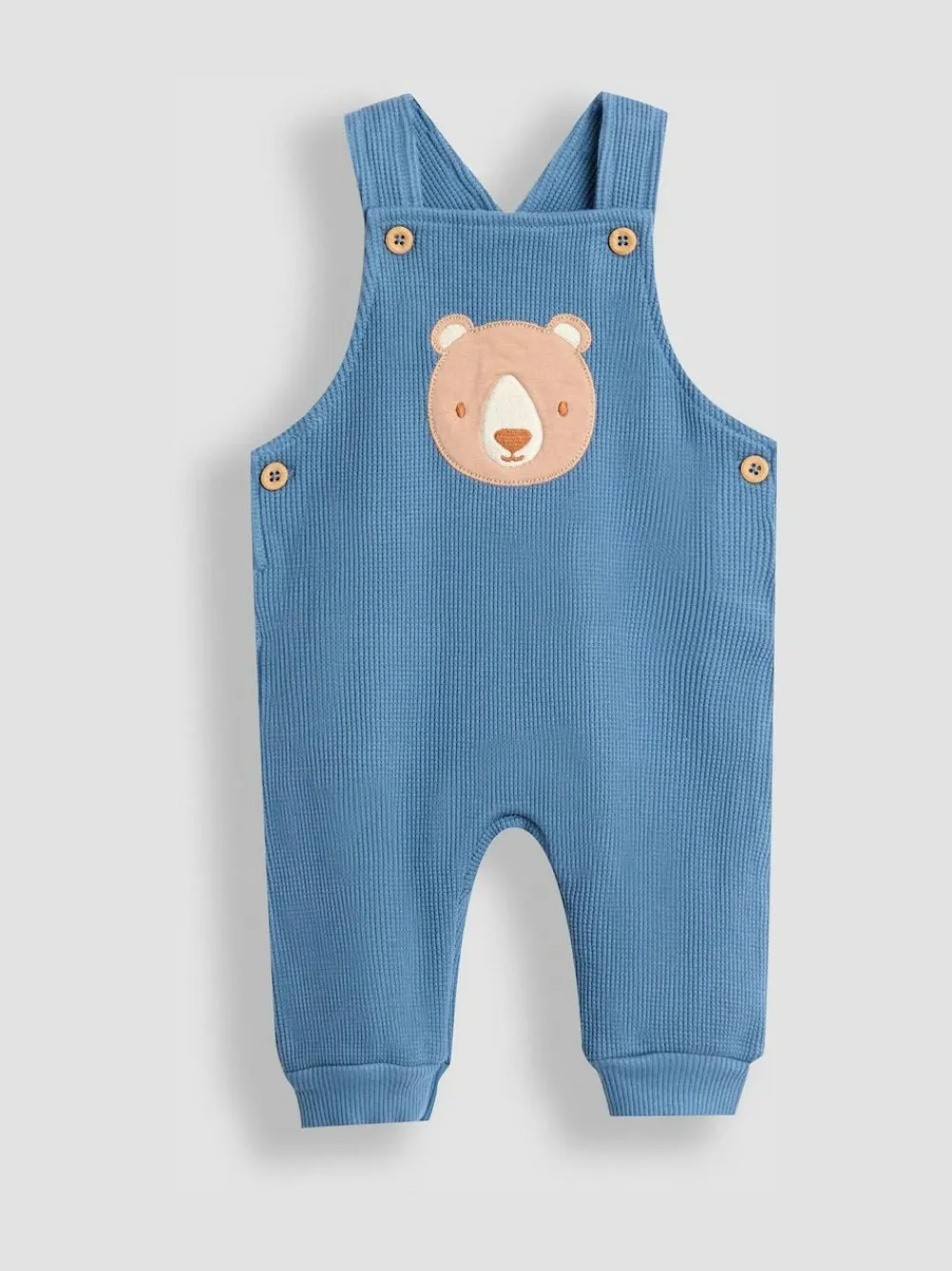 Jojo Maman Bébé Blue Bear Waffle Character Dungaree & Body Set^BOY Dungarees