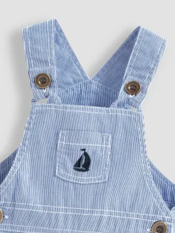 Jojo Maman Bébé Blue Boat Stripe Dungarees^BOY Rompers & Overalls|Dungarees