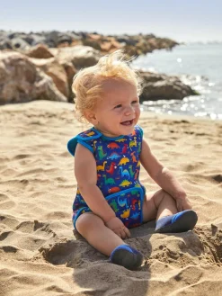 Jojo Maman Bébé Blue Dino Print Baby Wetsuit^ Swimwear