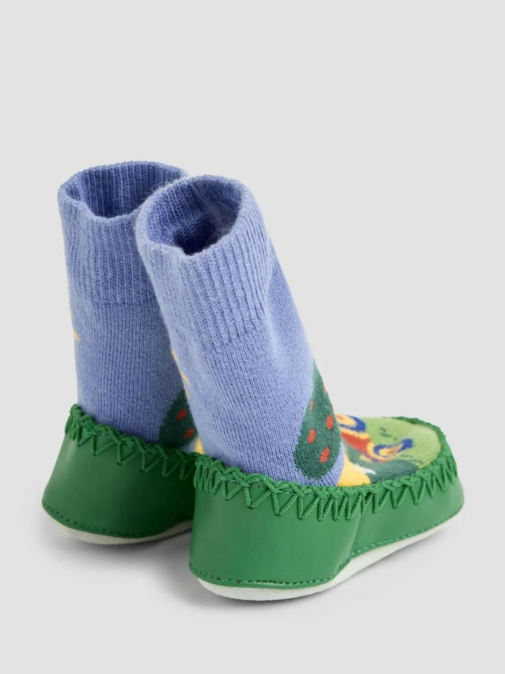 Jojo Maman Bébé Blue Farm Scene Moccasin Slipper Socks^BOY Nightwear