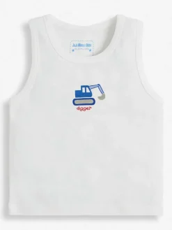 Jojo Maman Bébé Blue 3-Pack Digger Boys' Vest Set^BOY Vests|Vests