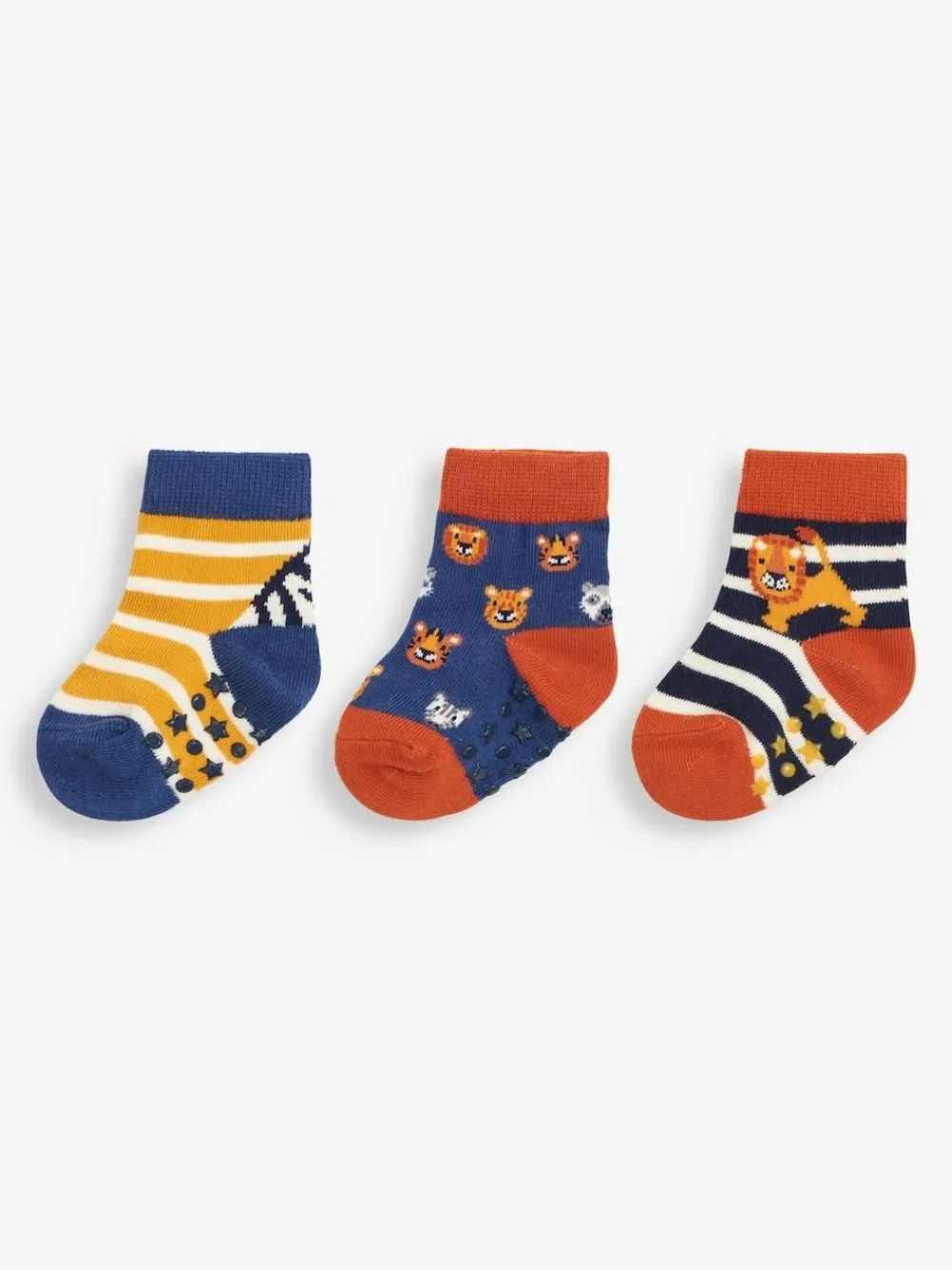 Jojo Maman Bébé Blue 3-Pack Safari Socks^BOY Socks & Tights|Socks & Tights
