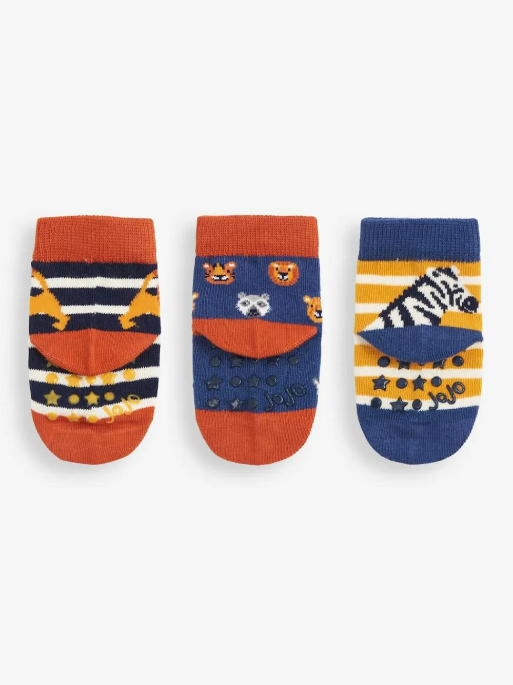 Jojo Maman Bébé Blue 3-Pack Safari Socks^BOY Socks & Tights|Socks & Tights
