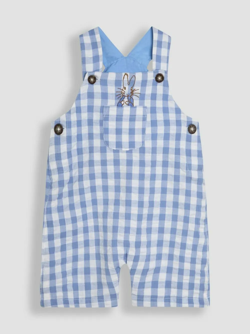 Jojo Maman Bébé Blue 2-Piece Peter Rabbit™ Gingham Dungarees & Body Set^BOY Dungarees