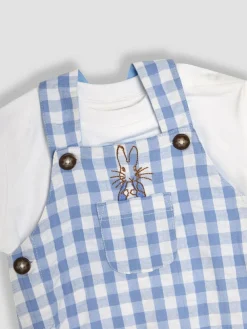 Jojo Maman Bébé Blue 2-Piece Peter Rabbit™ Gingham Dungarees & Body Set^BOY Dungarees