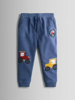 Best Jojo Maman Bébé Blue Tractor Appliqué Fleece Joggers