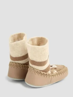 Best Jojo Maman Bébé Mouse Moccasin Slipper Socks Brown Bear