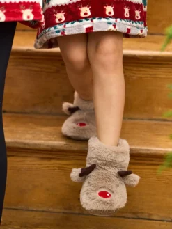 Jojo Maman Bébé Brown Reindeer Reindeer Slipper Boots