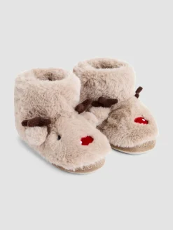 Jojo Maman Bébé Brown Reindeer Reindeer Slipper Boots
