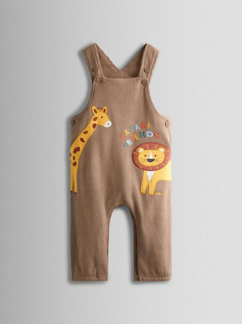 Sale Jojo Maman Bébé Brown Safari 2-Piece Appliqué Dungaree & Top Set