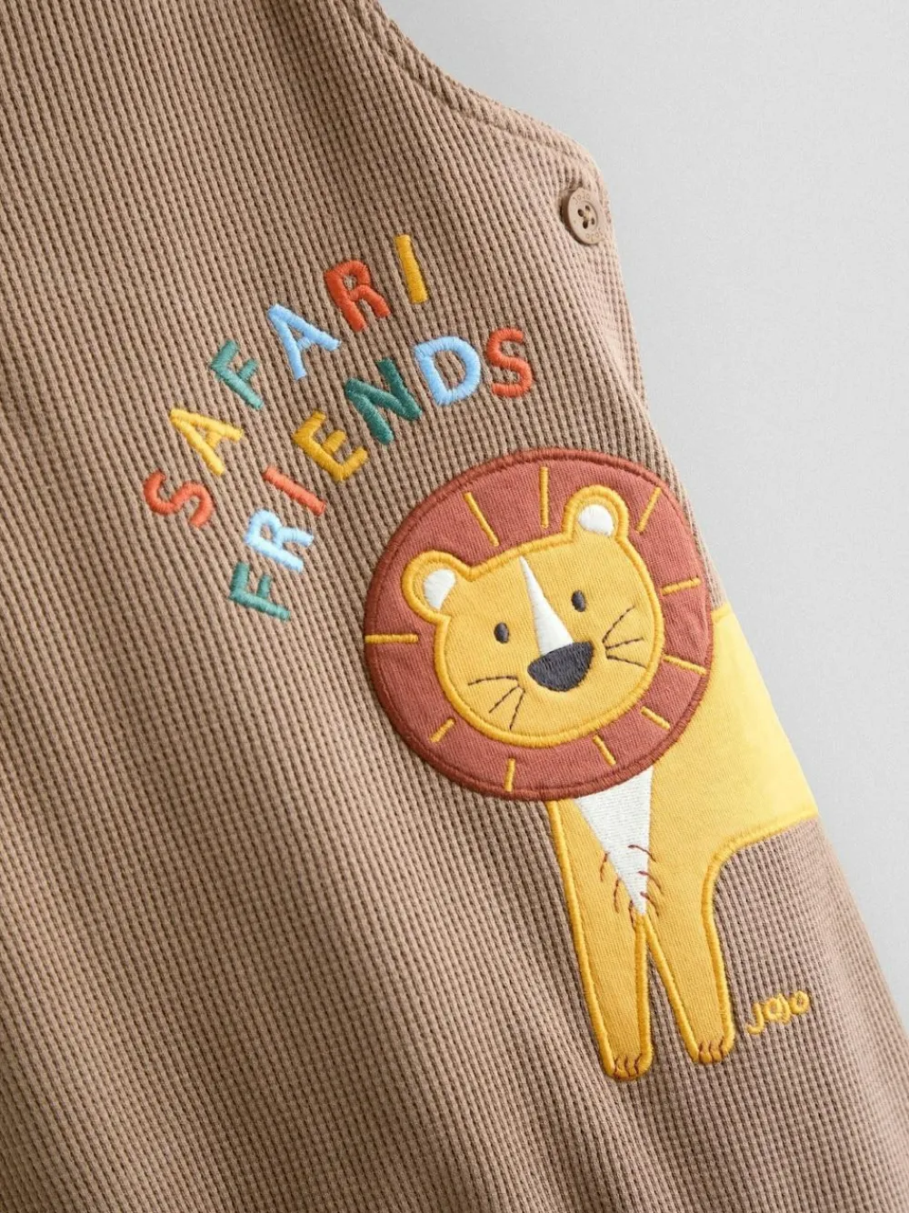 Sale Jojo Maman Bébé Brown Safari 2-Piece Appliqué Dungaree & Top Set
