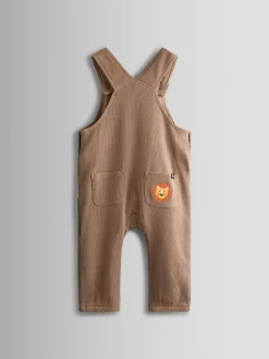 Sale Jojo Maman Bébé Brown Safari 2-Piece Appliqué Dungaree & Top Set