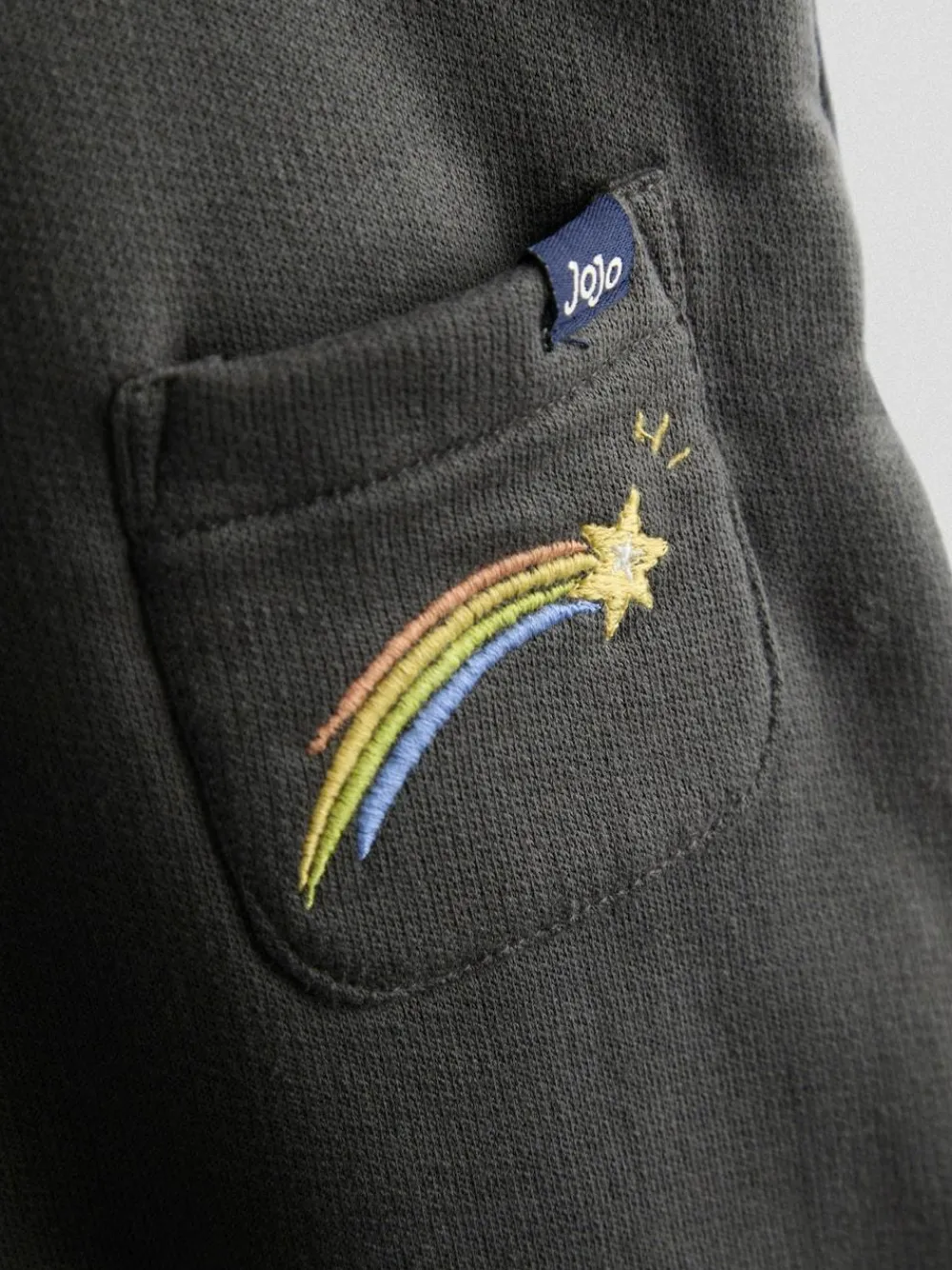 Hot Jojo Maman Bébé 2-Piece Turn Up Dungarees & Top Set Charcoal Grey Rocket