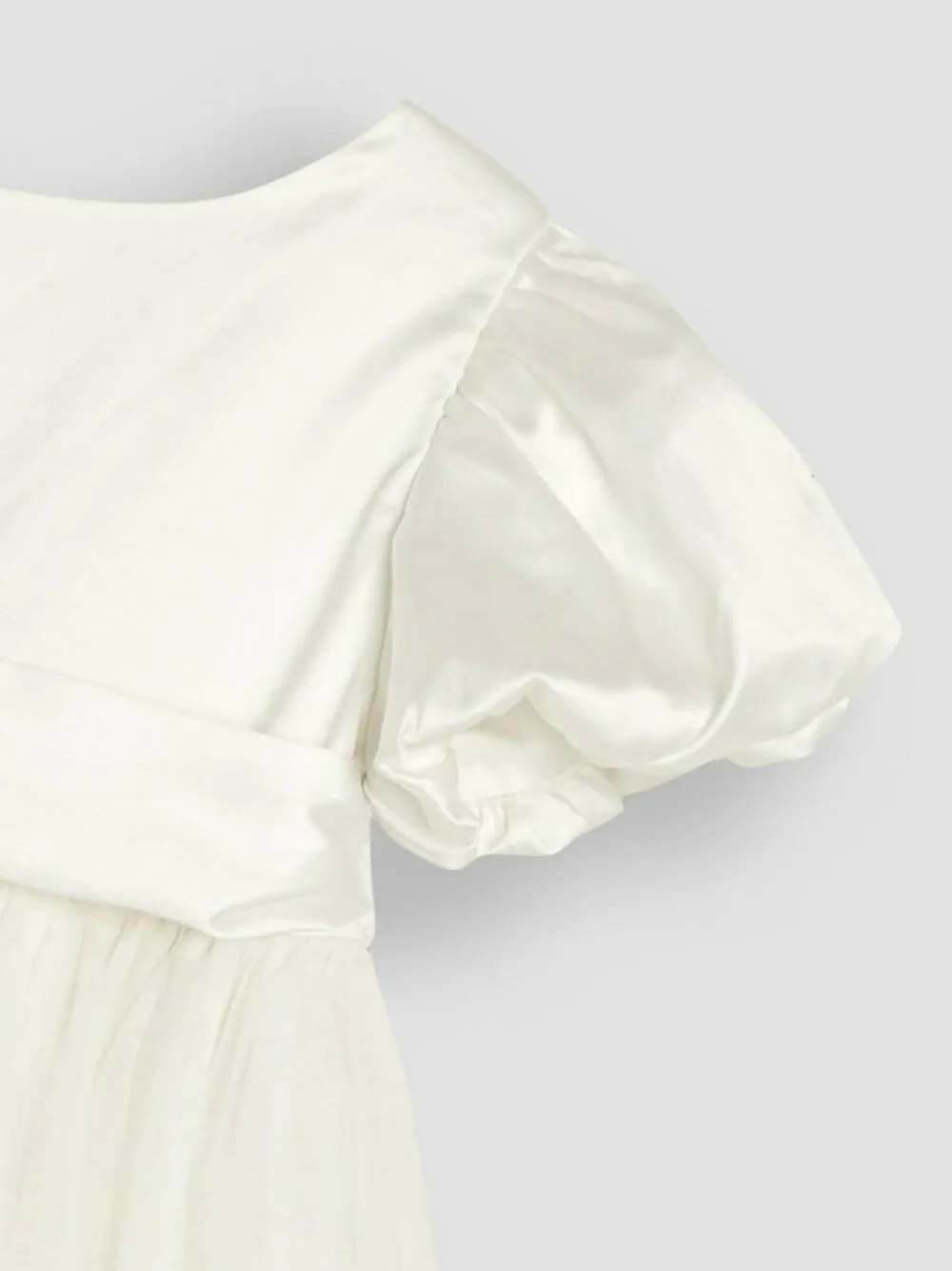 Outlet Jojo Maman Bébé Cream Balloon Sleeve Satin Sash Flower Girl Dress