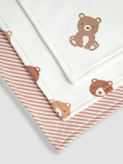 Hot Jojo Maman Bébé Cream Bear 3-Pack Baby Dribble Bibs