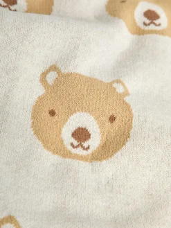 Online Jojo Maman Bébé Cream Bear Knitted Shawl