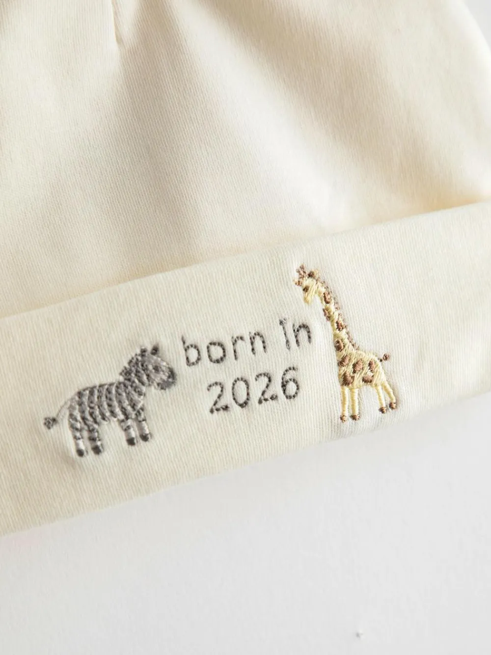 Sale Jojo Maman Bébé Cream Born in 2026 Embroidered Hat
