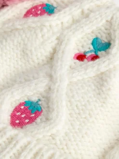 Discount Jojo Maman Bébé Cream Cherry Cherry Applique Pom Pom Knitted Hat