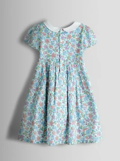 Clearance Jojo Maman Bébé Cream Collared Ditsy Floral Smocked Dress