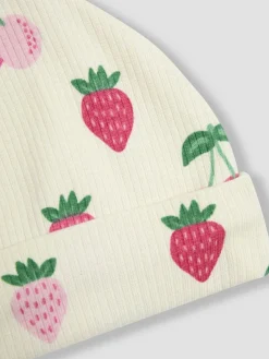 Jojo Maman Bébé Cream Cotton Print Baby Hat^ Newborn Accessories|Hats & Scratch Mitts