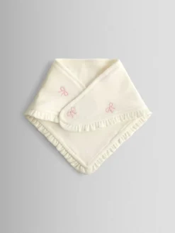 Best Jojo Maman Bébé Cream Pretty Organic Cotton 2-Pack Bow Embroidered Bibs