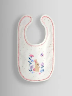 Jojo Maman Bébé Cream Speckled Hedgehog 2-Pack Embroidered Appliqué Bibs^ Bibs