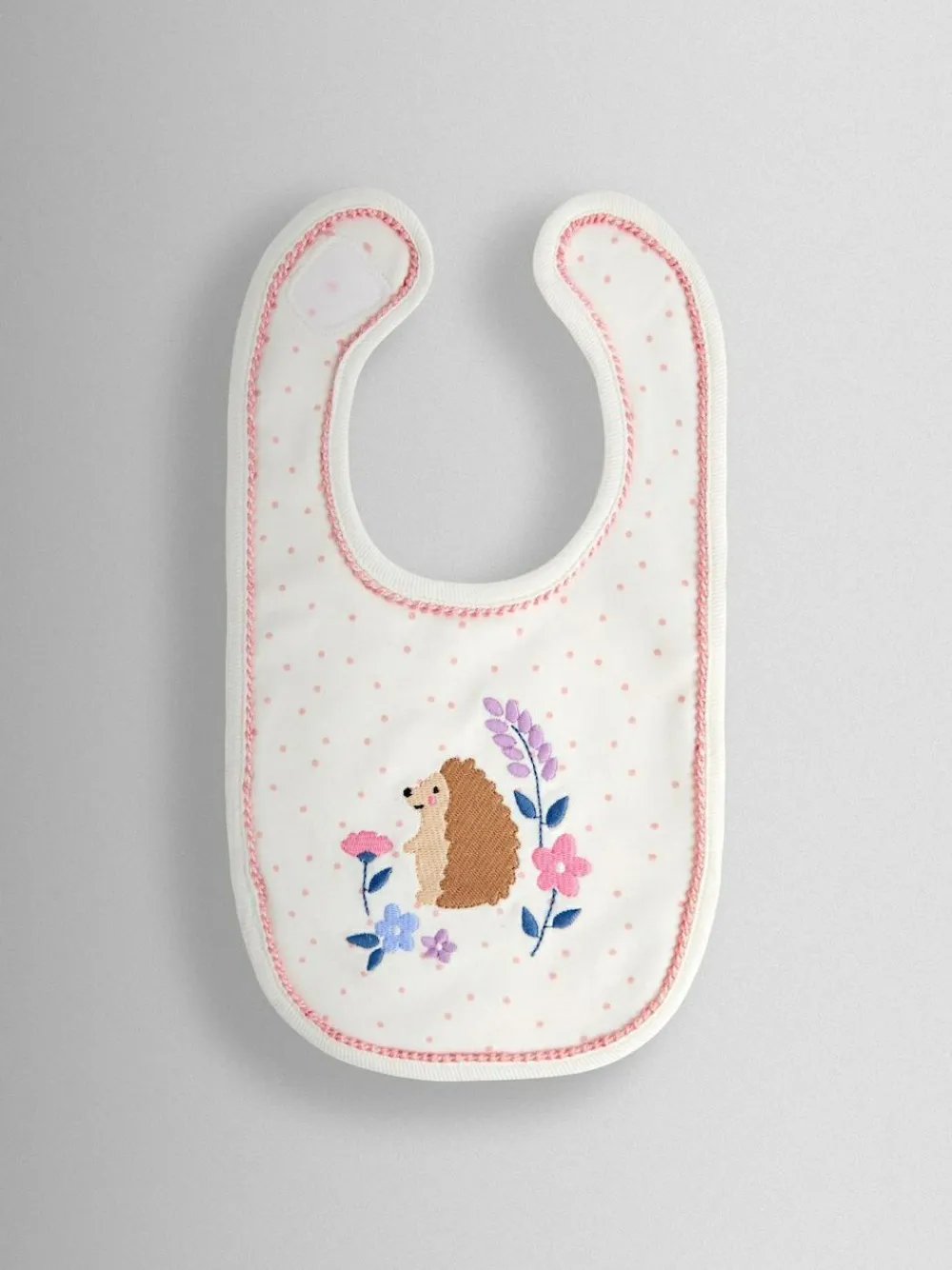 Jojo Maman Bébé Cream Speckled Hedgehog 2-Pack Embroidered Appliqué Bibs^ Bibs