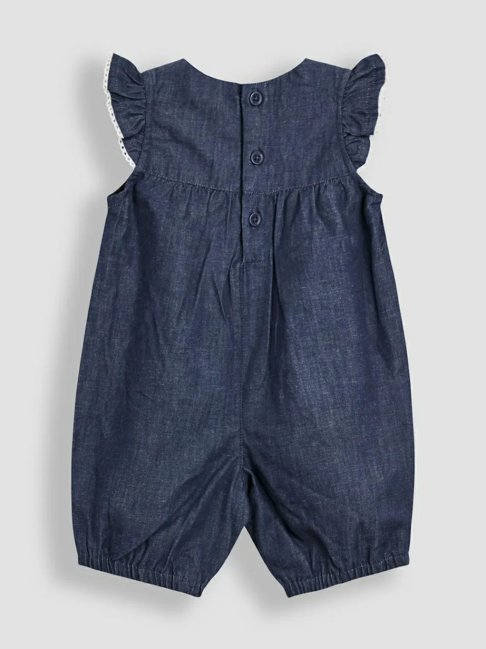 Jojo Maman Bébé Denim Blue Embroidered Chambray Dungarees & Top Set^ Jumpsuits & Playsuits