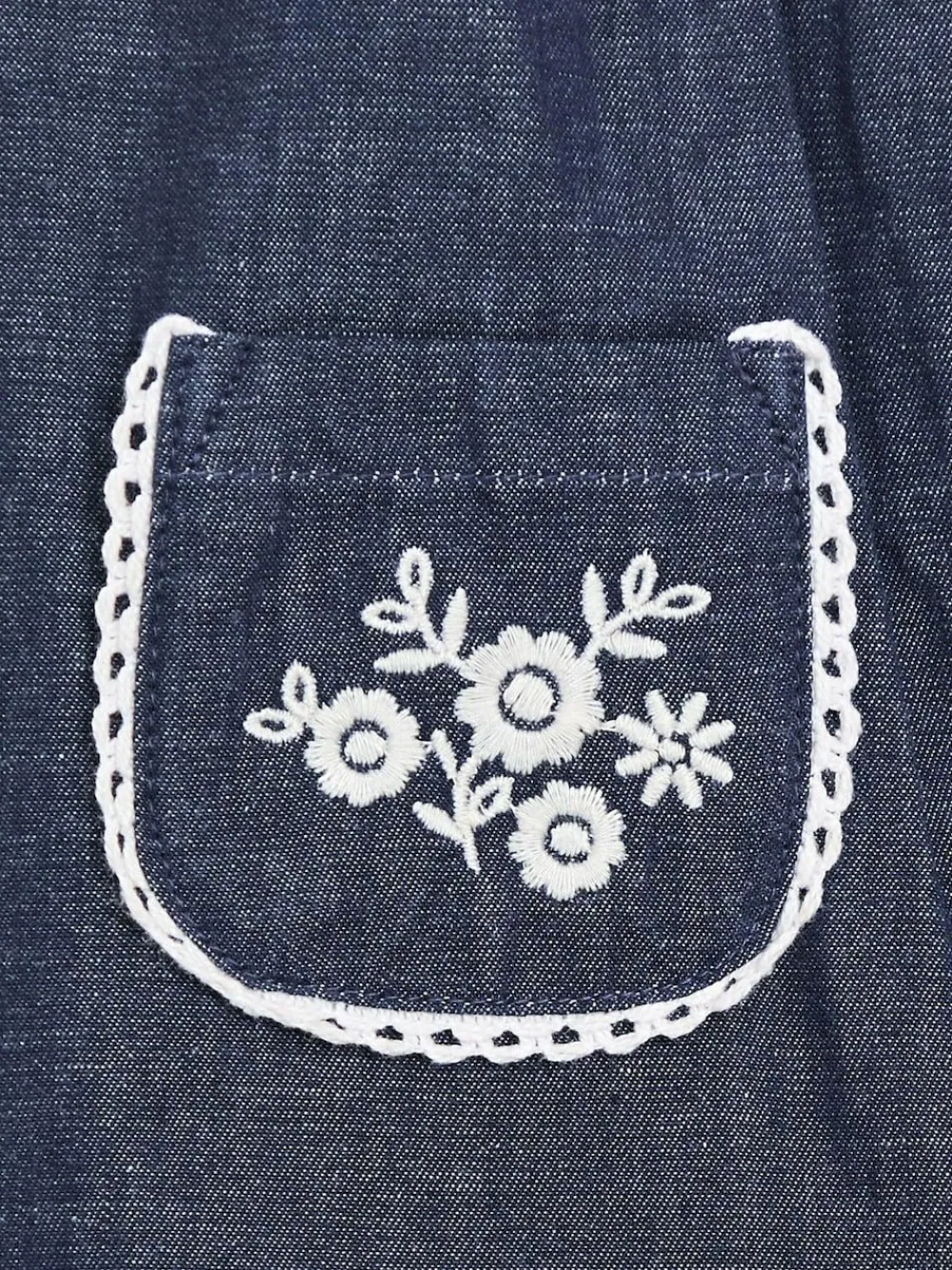 Jojo Maman Bébé Denim Blue Embroidered Chambray Dungarees & Top Set^ Jumpsuits & Playsuits