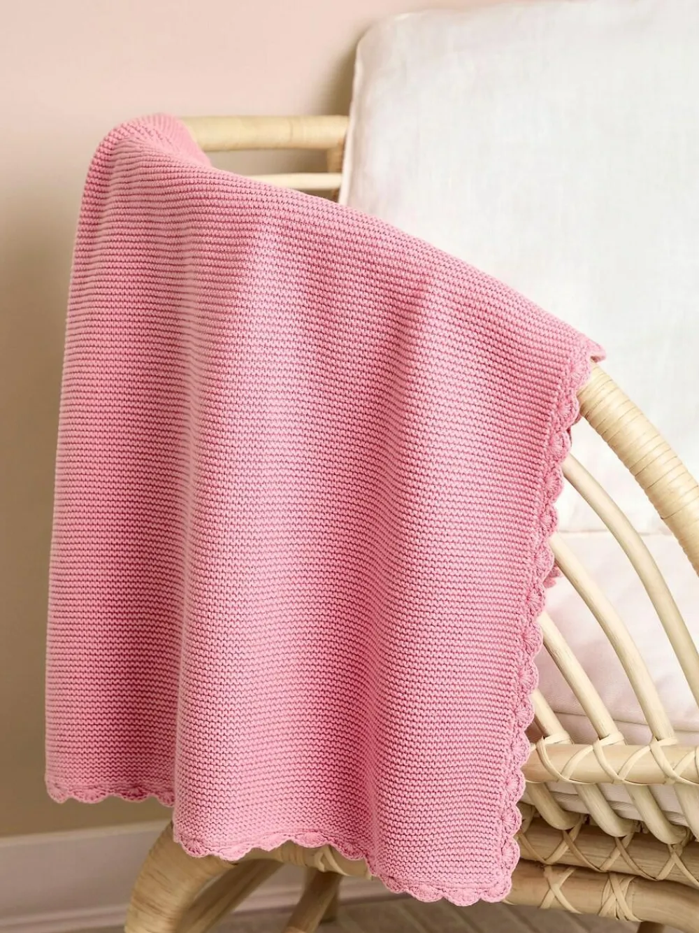 Best Jojo Maman Bébé Dusky Pink Scalloped Edge Blanket