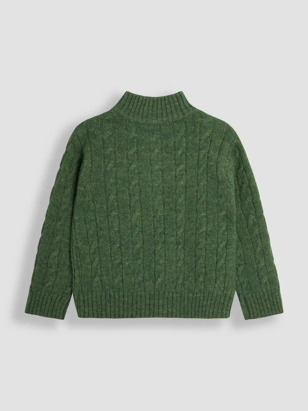 Online Jojo Maman Bébé Classic Cable Half Zip Jumper Forest Green