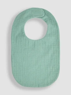 Outlet Jojo Maman Bébé Green Baby Muslin Frill Bib
