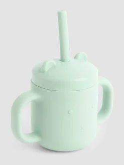 Jojo Maman Bébé Green Bear Silicone Sippy Cup with Straw^ Mugs & Cups