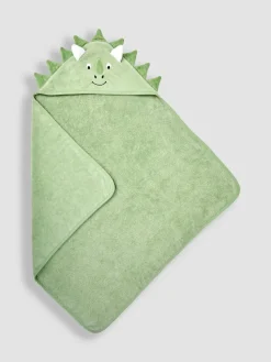 Jojo Maman Bébé Green Dino Character Hooded Towel^ Towels & Bathmats